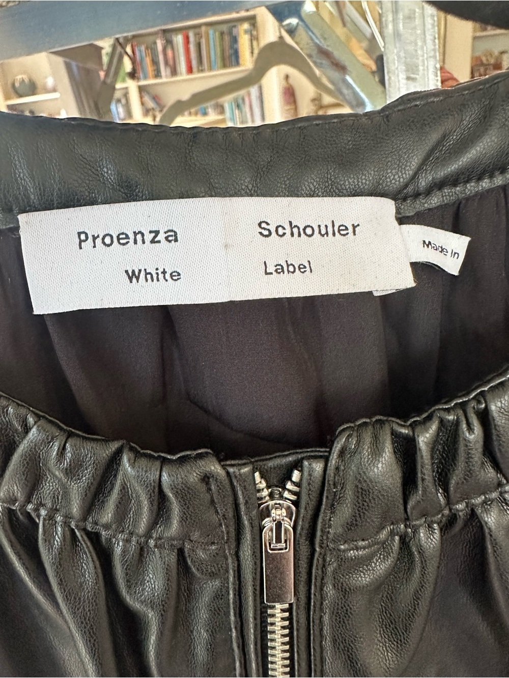 Proenza Schouler Black Leather Zip-Front jumper